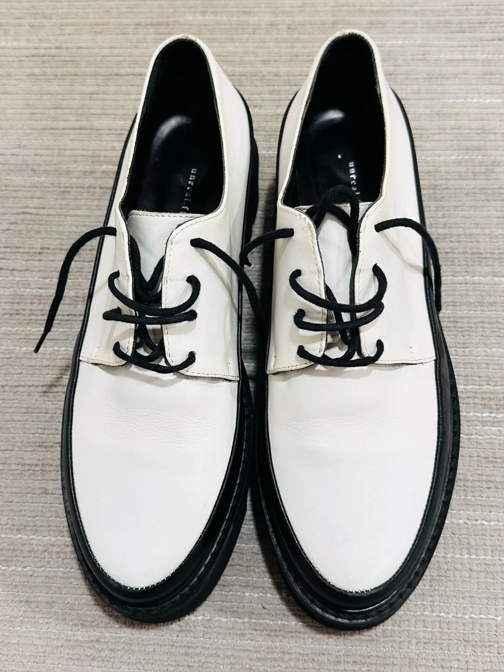 Unreal Fields Step Up White‎ Leather Creepers Platform Derby Shoes EU 39 / US 8